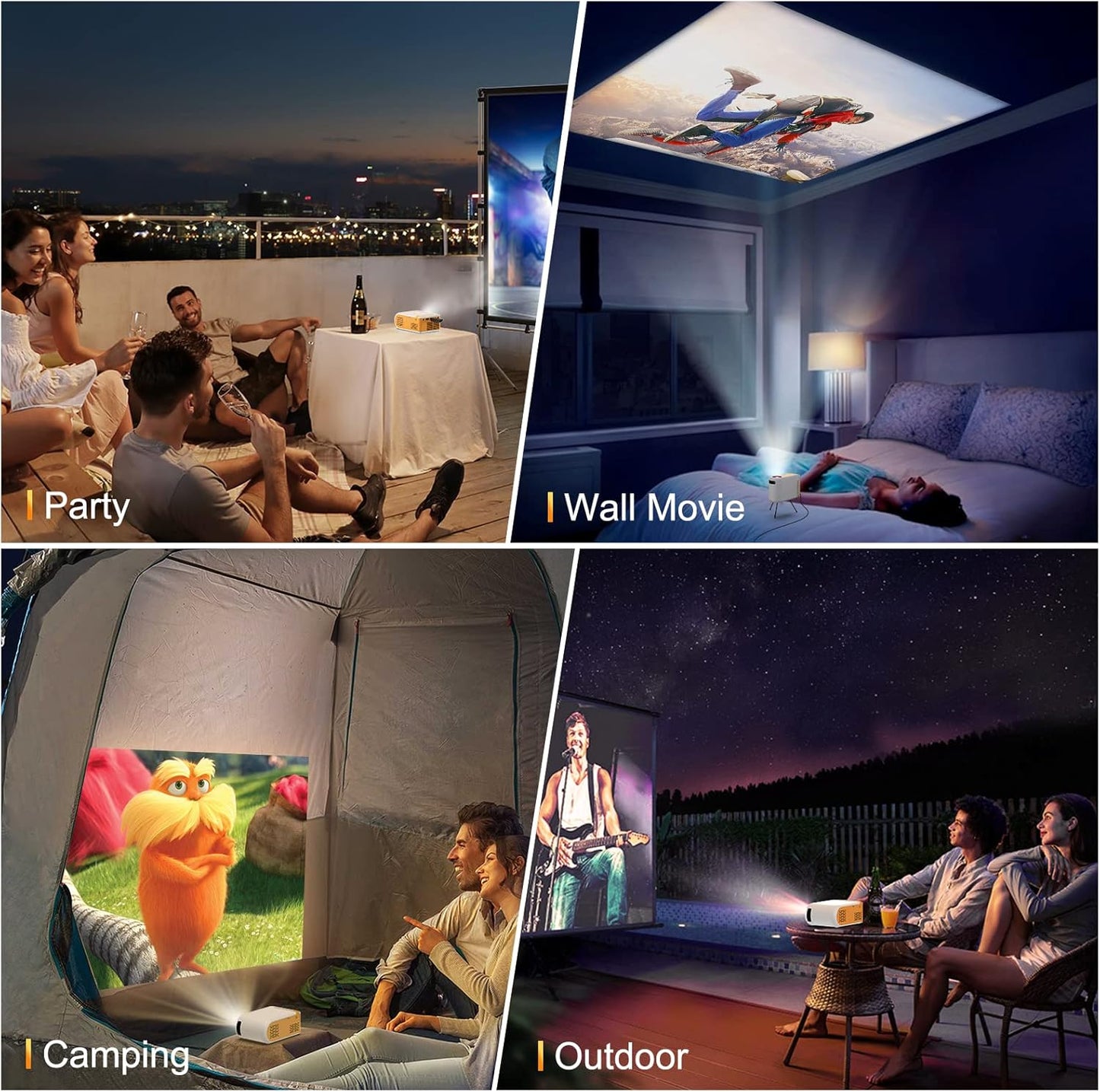 Projecteur Cinema  80" 4K +1 Ans Netflix/Spotify Cadeau🎁